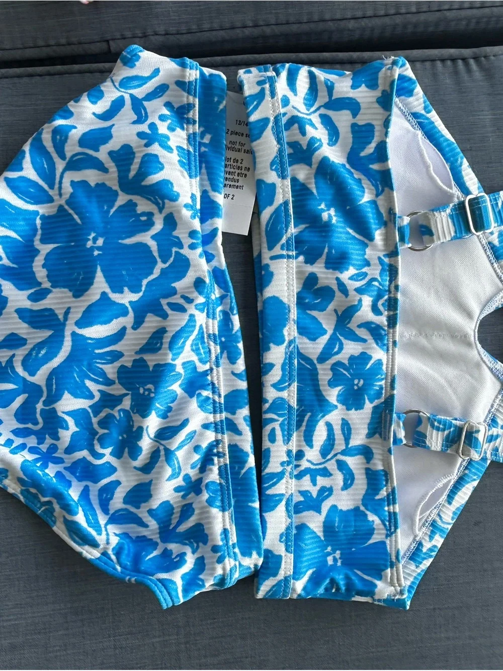abercrombie kids-Girls Blue Floral Two-Piece Swim Set